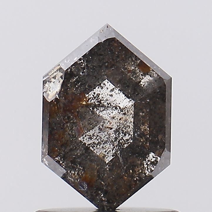0.88 ct Hexagon Salt and Pepper Natural Diamond, I3