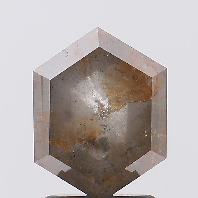 2.02 ct Hexagon Salt and Pepper Natural Diamond, I3