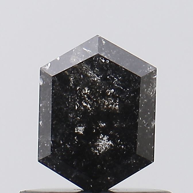 0.58 ct Hexagon Salt and Pepper Natural Diamond, I3