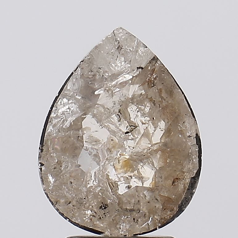 2.85 ct Pear Salt and Pepper Natural Diamond, I3
