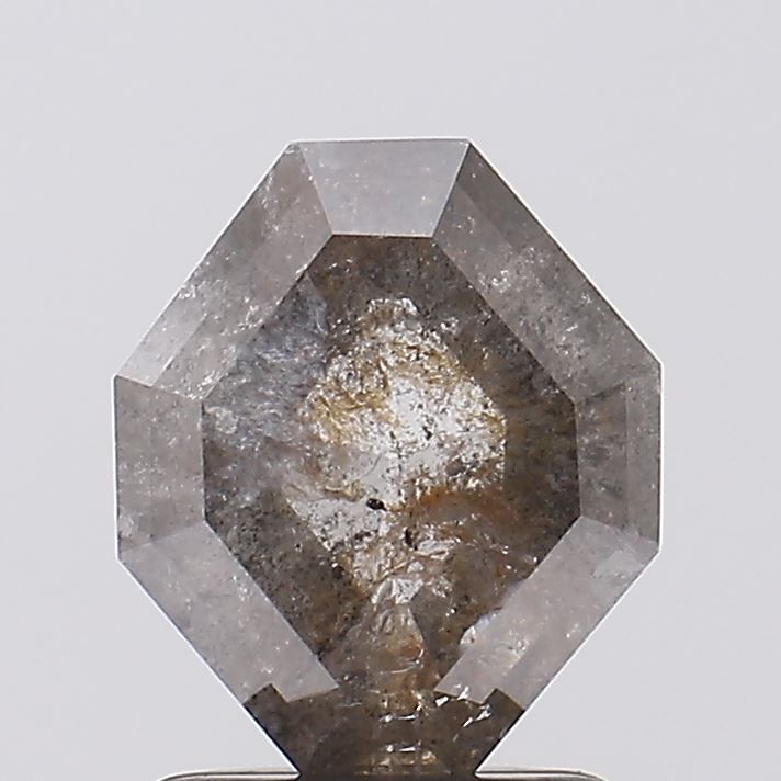 1.49 ct Octagon Salt and Pepper Natural Diamond, I3