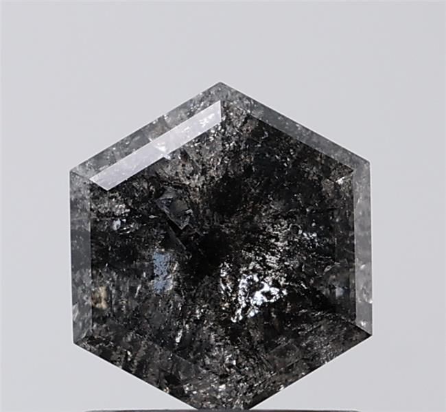 1.05 ct Hexagon Salt and Pepper Natural Diamond, I3