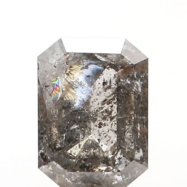 0.90 ct Emerald Salt and Pepper Natural Diamond, I3