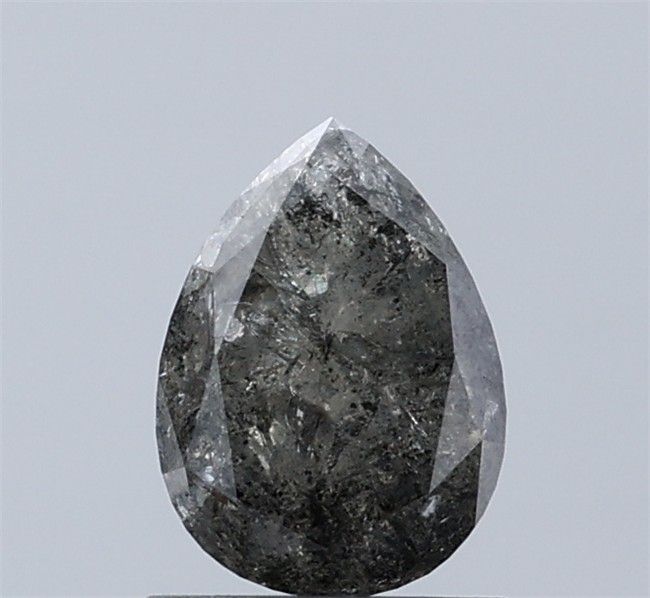 1.30 ct Pear Salt and Pepper Natural Diamond, I3