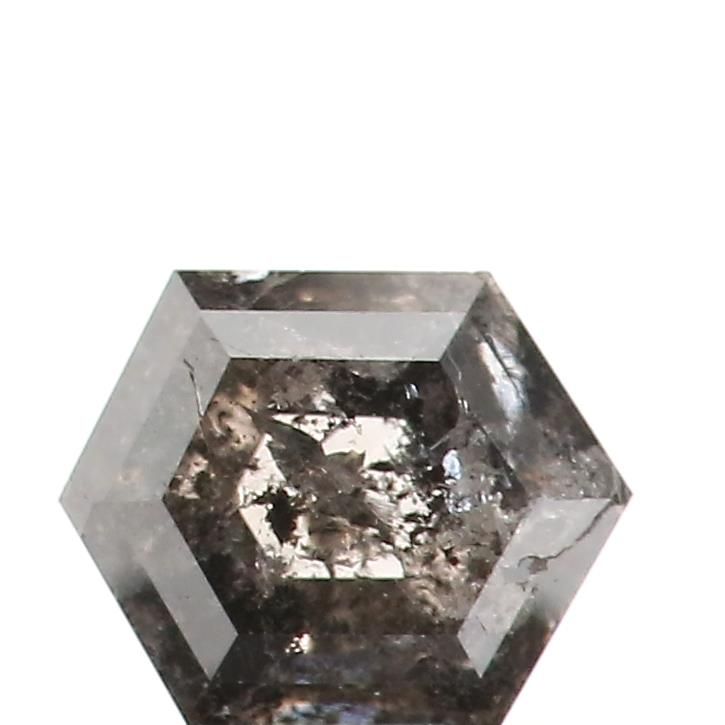 0.68 ct Hexagon Salt and Pepper Natural Diamond, I3