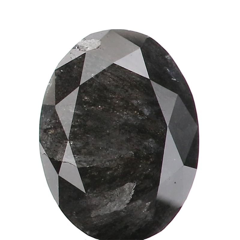 1.49 ct Oval Salt and Pepper Natural Diamond, I3