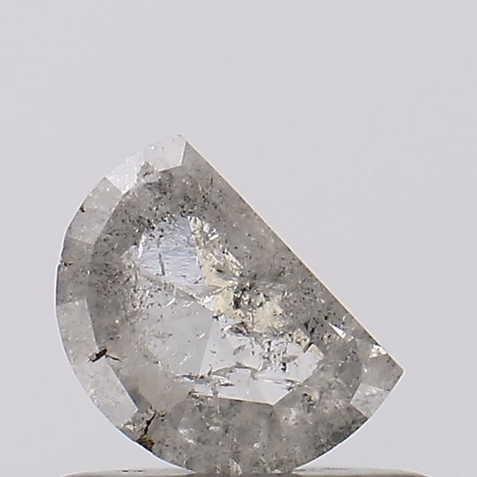 0.36 ct Half Moon Salt and Pepper Natural Diamond, VS1