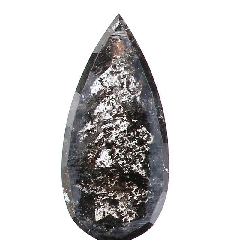 0.88 ct Pear Salt and Pepper Natural Diamond, I3