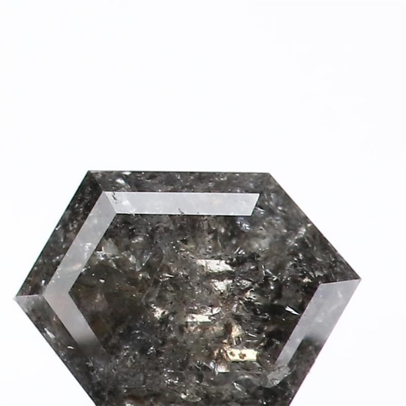 0.97 ct Hexagon Salt and Pepper Natural Diamond, I3