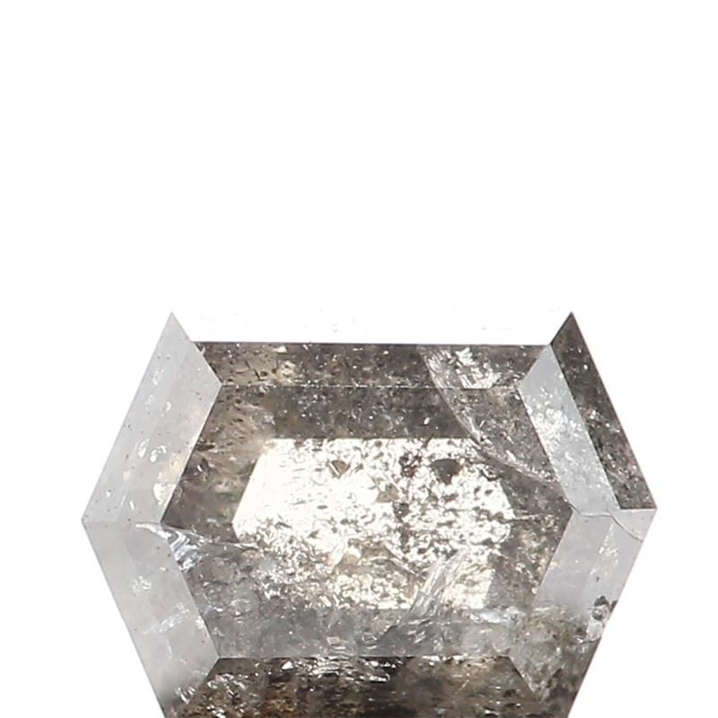 0.69 ct Hexagon Salt and Pepper Natural Diamond, I3