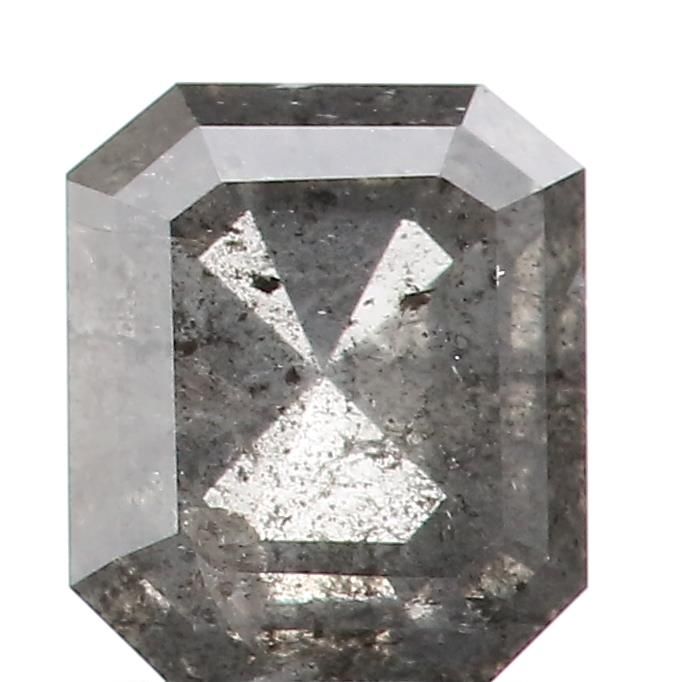 0.81 ct Emerald Salt and Pepper Natural Diamond, I3