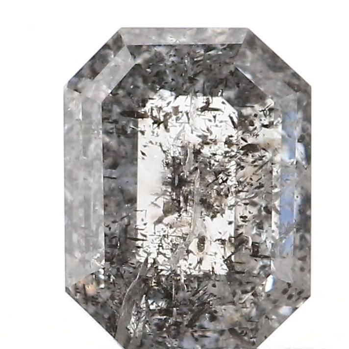 0.75 ct Emerald Salt and Pepper Natural Diamond, I3