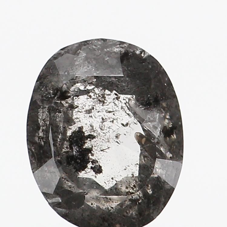 1.00 ct Oval Salt and Pepper Natural Diamond, I3