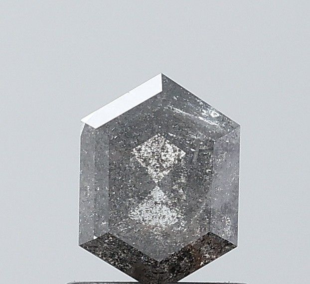 0.95 ct Hexagon Salt and Pepper Natural Diamond, I3