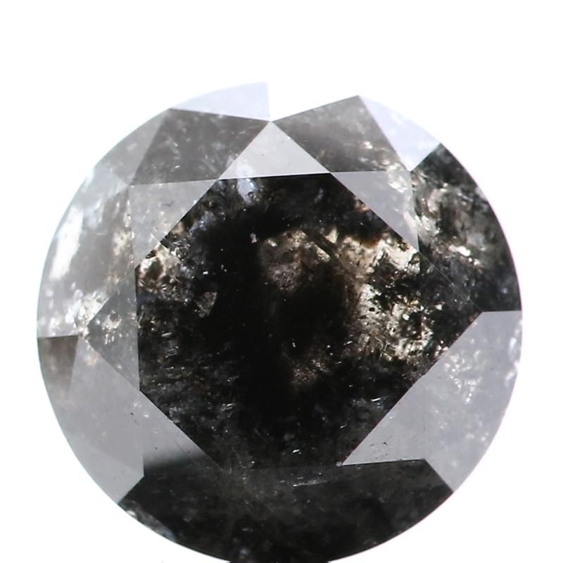 3.60 ct Rose Cut Salt and Pepper Natural Diamond, I3