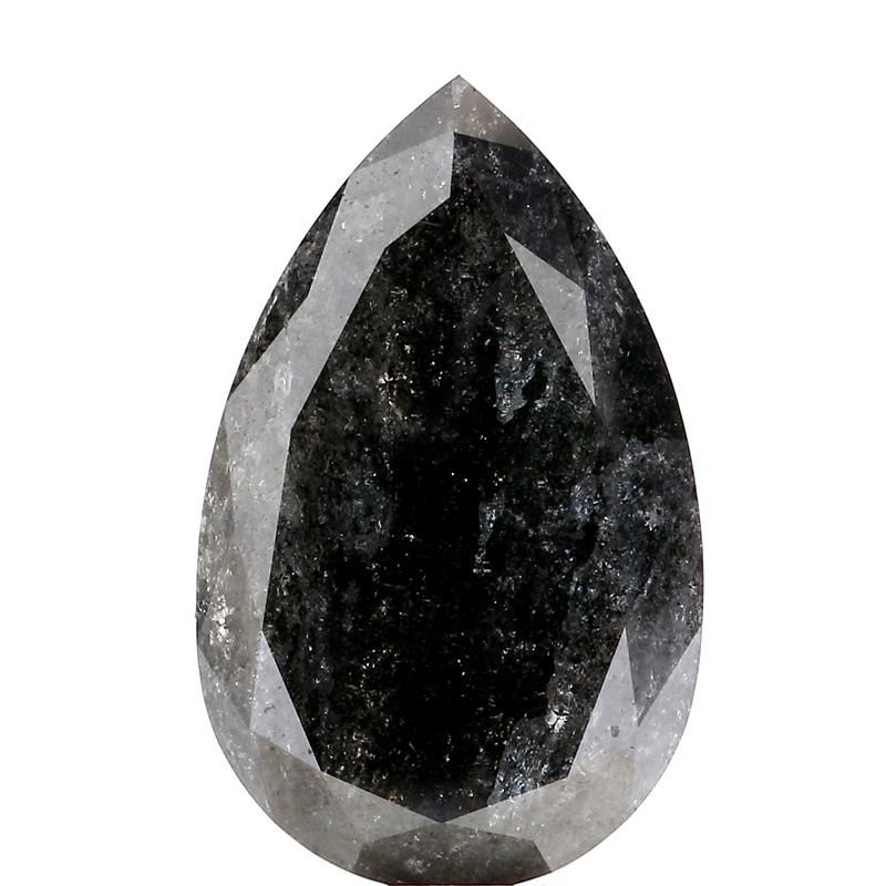 11.67 ct Pear Salt and Pepper Natural Diamond, I3