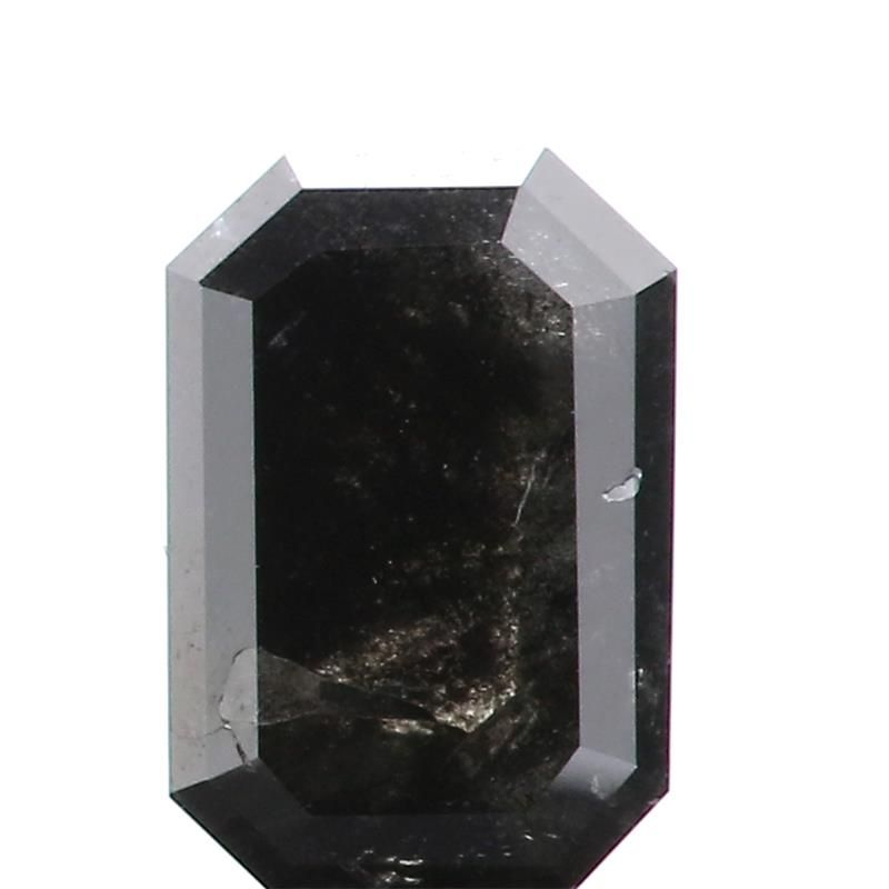 0.71 ct Emerald Salt and Pepper Natural Diamond, I3