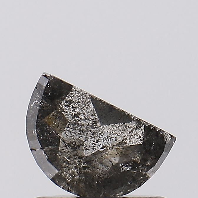 0.51 ct Half Moon Salt and Pepper Natural Diamond, I3