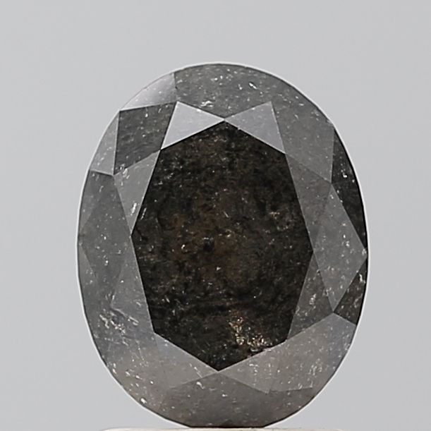 1.52 ct Oval Salt and Pepper Natural Diamond, VVS2