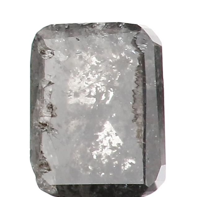 0.83 ct Emerald Salt and Pepper Natural Diamond, I3