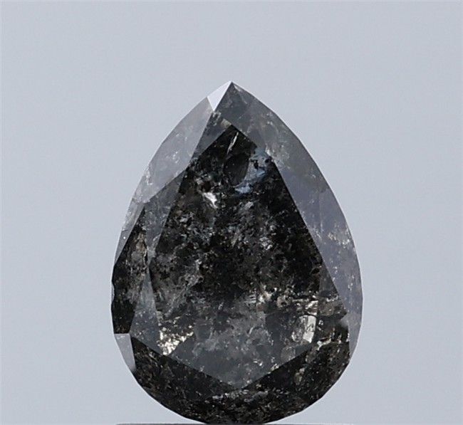 1.76 ct Pear Salt and Pepper Natural Diamond, I3