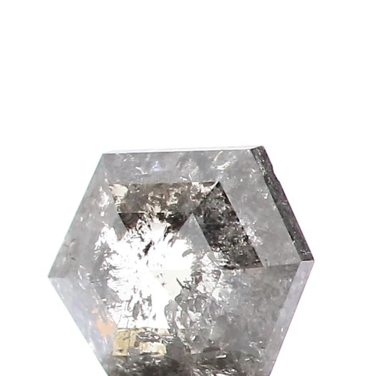 0.57 ct Hexagon Salt and Pepper Natural Diamond, I3