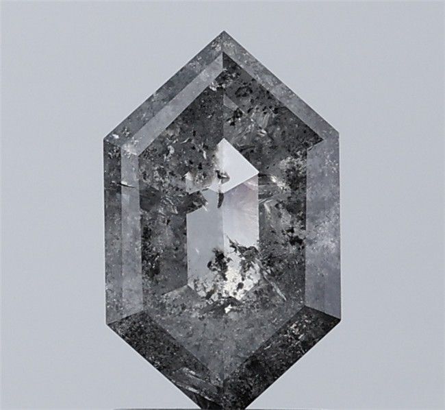 1.37 ct Hexagon Salt and Pepper Natural Diamond, I3