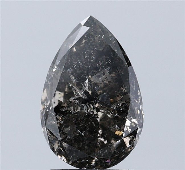 2.37 ct Pear Salt and Pepper Natural Diamond, I3
