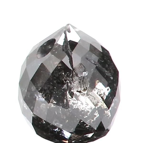 0.56 ct Briolette Salt and Pepper Natural Diamond, I1