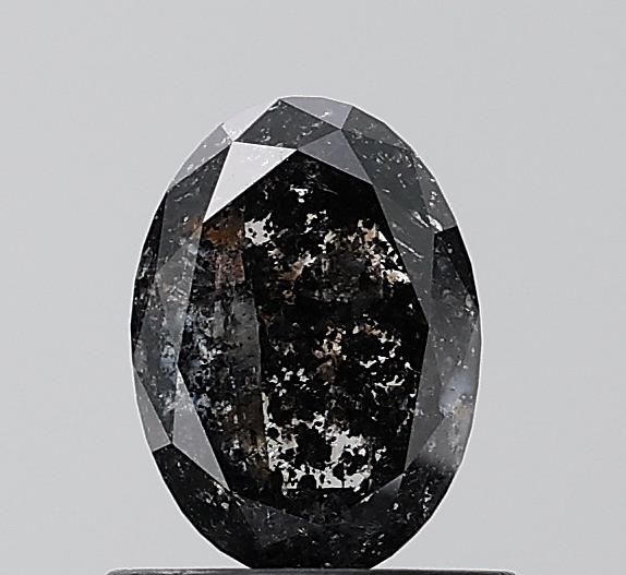 0.66 ct Oval Salt and Pepper Natural Diamond, I3