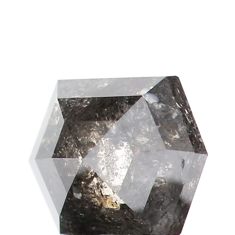 1.56 ct Hexagon Salt and Pepper Natural Diamond, I3