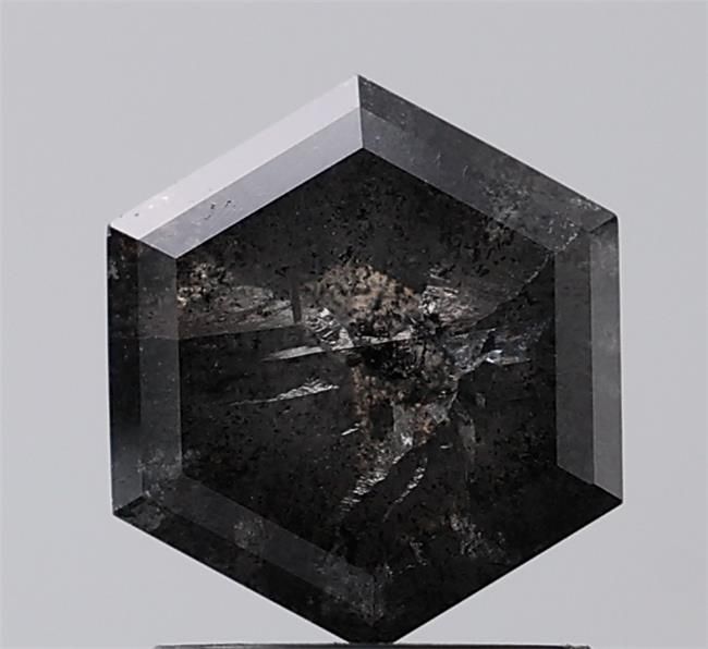 1.35 ct Hexagon Salt and Pepper Natural Diamond, I3