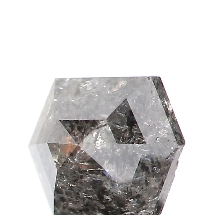 0.76 ct Hexagon Salt and Pepper Natural Diamond, I3