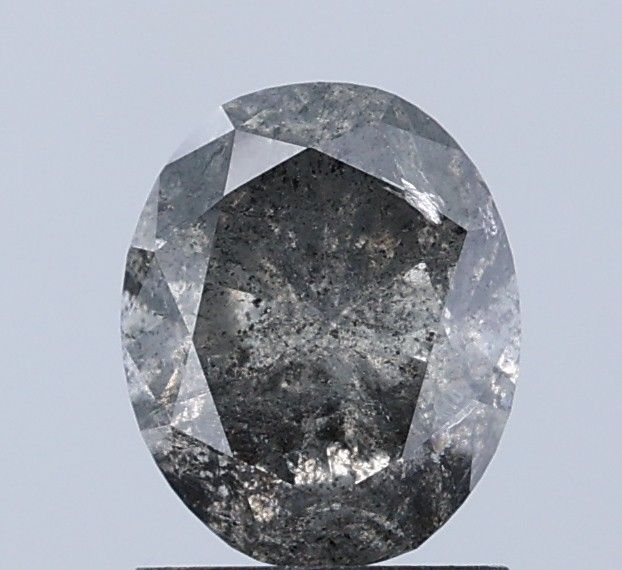 1.52 ct Oval Salt and Pepper Natural Diamond, I3
