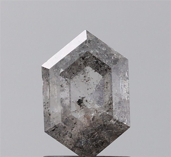 1.36 ct Hexagon Salt and Pepper Natural Diamond, I3
