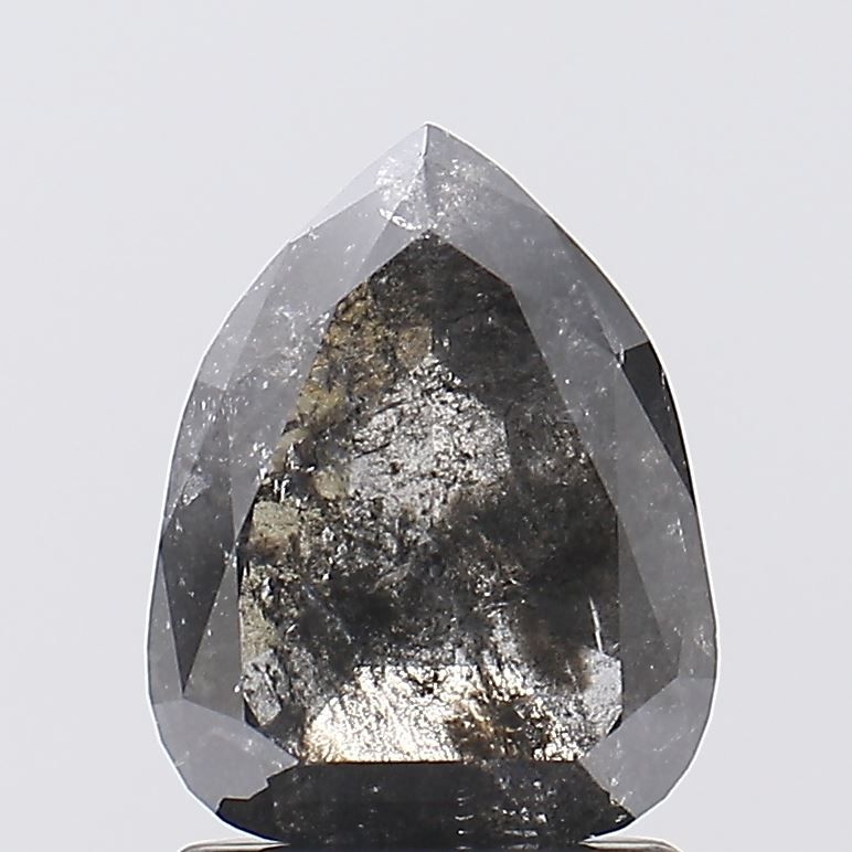 1.41 ct Pear Salt and Pepper Natural Diamond, I3