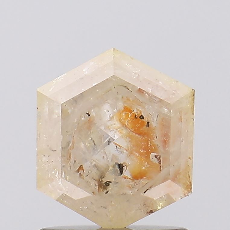0.99 ct Hexagon Salt and Pepper Natural Diamond, I3