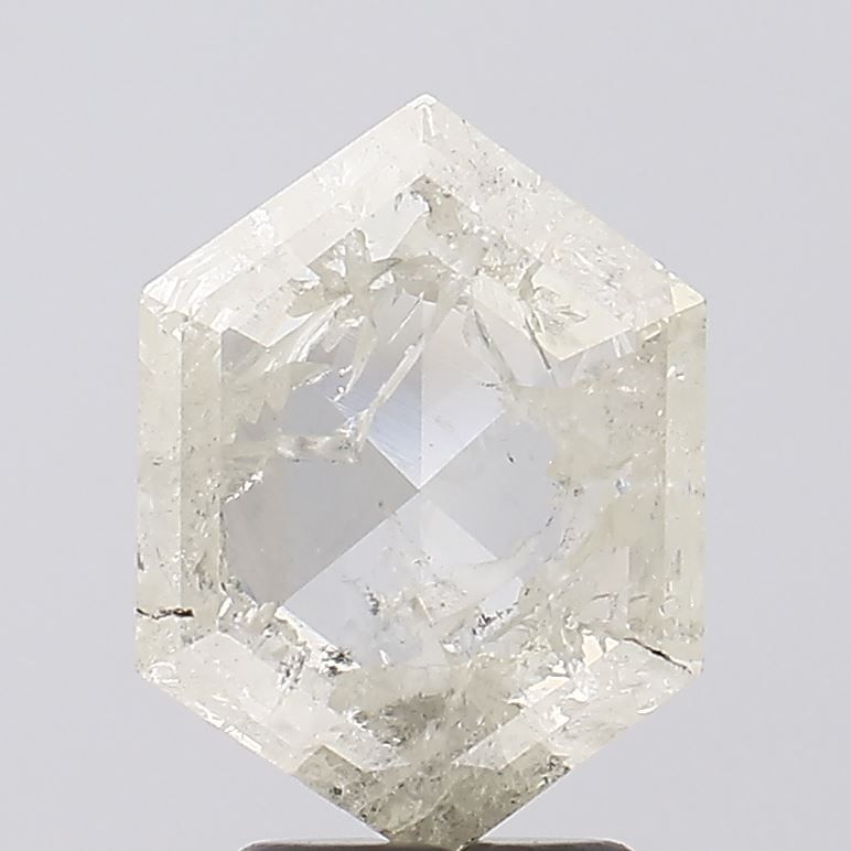 2.81 ct Hexagon Salt and Pepper Natural Diamond, I3