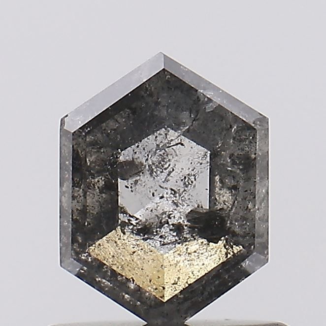 0.58 ct Hexagon Salt and Pepper Natural Diamond, I3