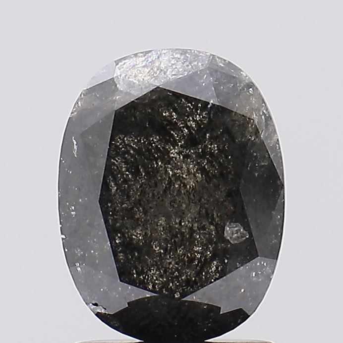 1.71 ct Oval Salt and Pepper Natural Diamond, I3