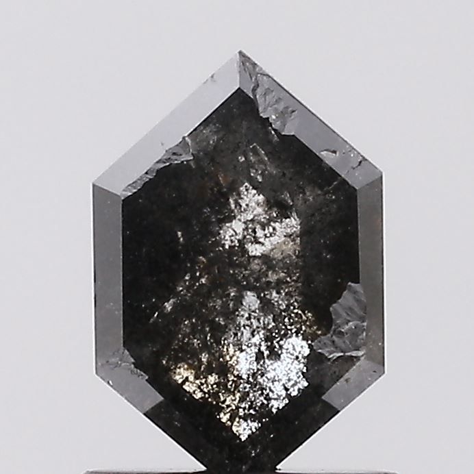 1.03 ct Hexagon Salt and Pepper Natural Diamond, I3