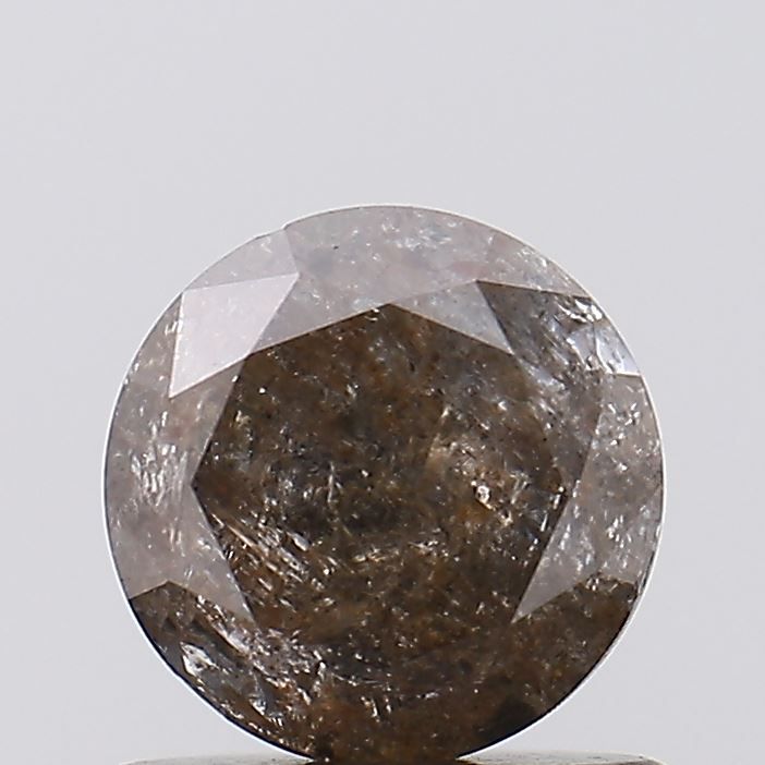 0.87 ct Round Salt and Pepper Natural Diamond, I3