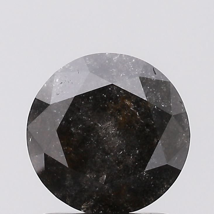 1.39 ct Round Salt and Pepper Natural Diamond, I3