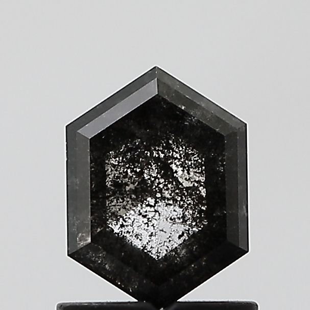 1.12 ct Hexagon Salt and Pepper Natural Diamond, VVS2