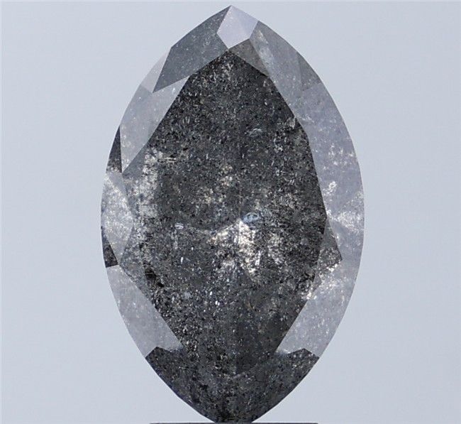 5.39 ct Marquise Salt and Pepper Natural Diamond, I3