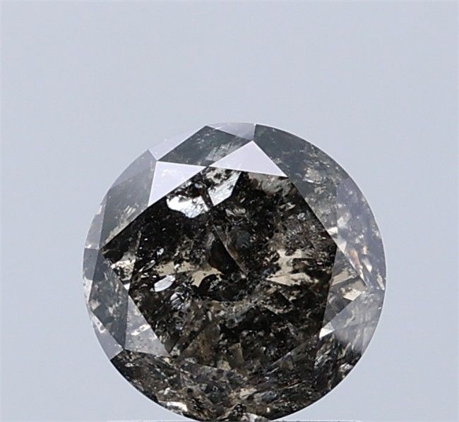 1.51 ct Round Salt and Pepper Natural Diamond, I3
