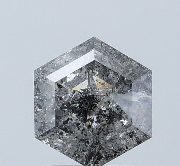 1.43 ct Hexagon Salt and Pepper Natural Diamond, I3