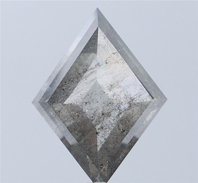 4.27 ct Lozenge Salt and Pepper Natural Diamond, I3
