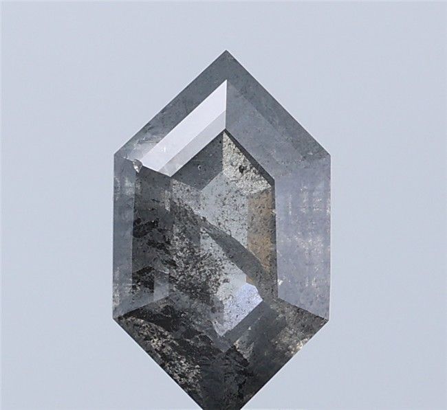 1.95 ct Hexagon Salt and Pepper Natural Diamond, I3