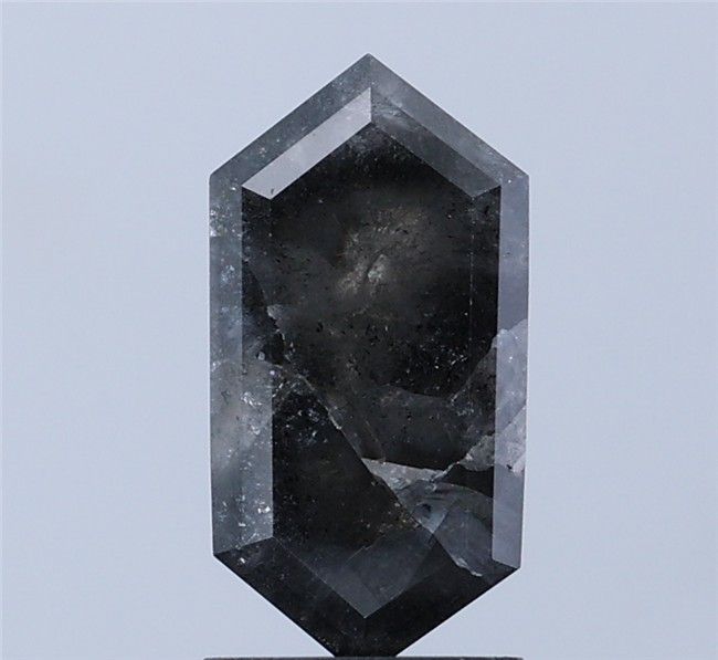 2.16 ct Hexagon Salt and Pepper Natural Diamond, I3